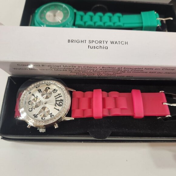 Avon Watch Lot Unlike the Rest Bright Sporty Heart Locket Everyday Expansion NEW - Picture 2 of 10